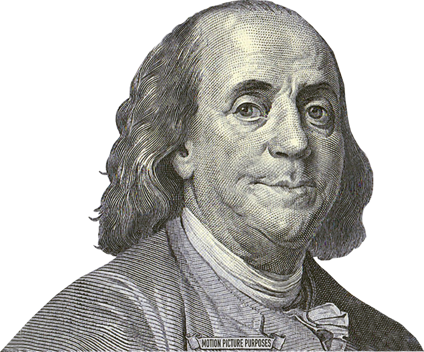 Benjamin Franklin Portrait Engraving PNG Image