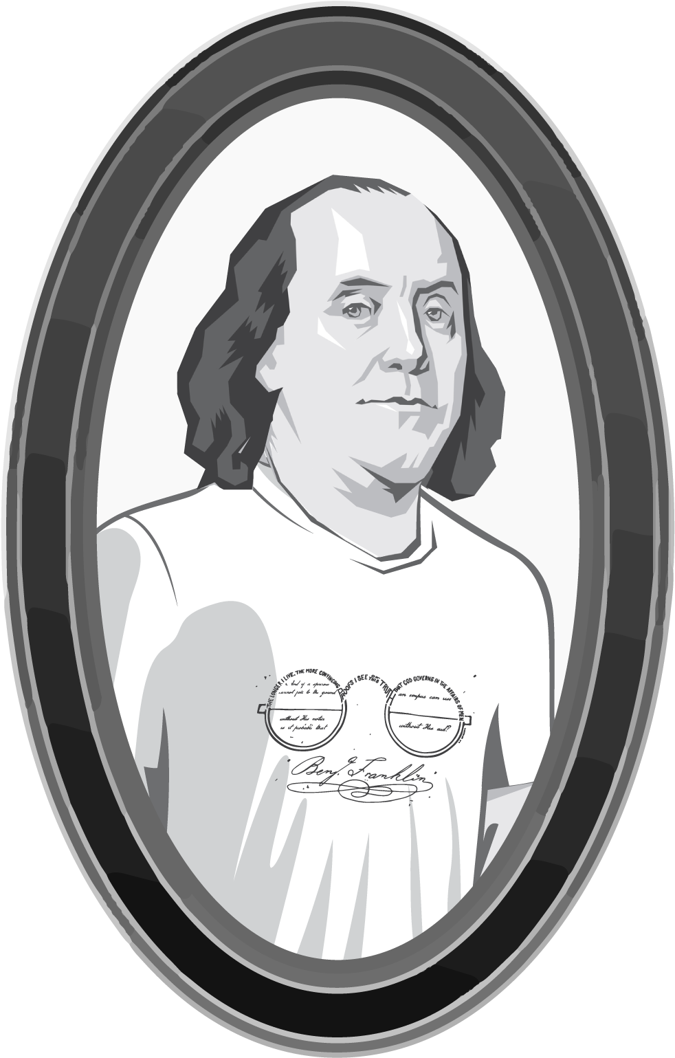 Benjamin Franklin Portrait Illustration PNG Image