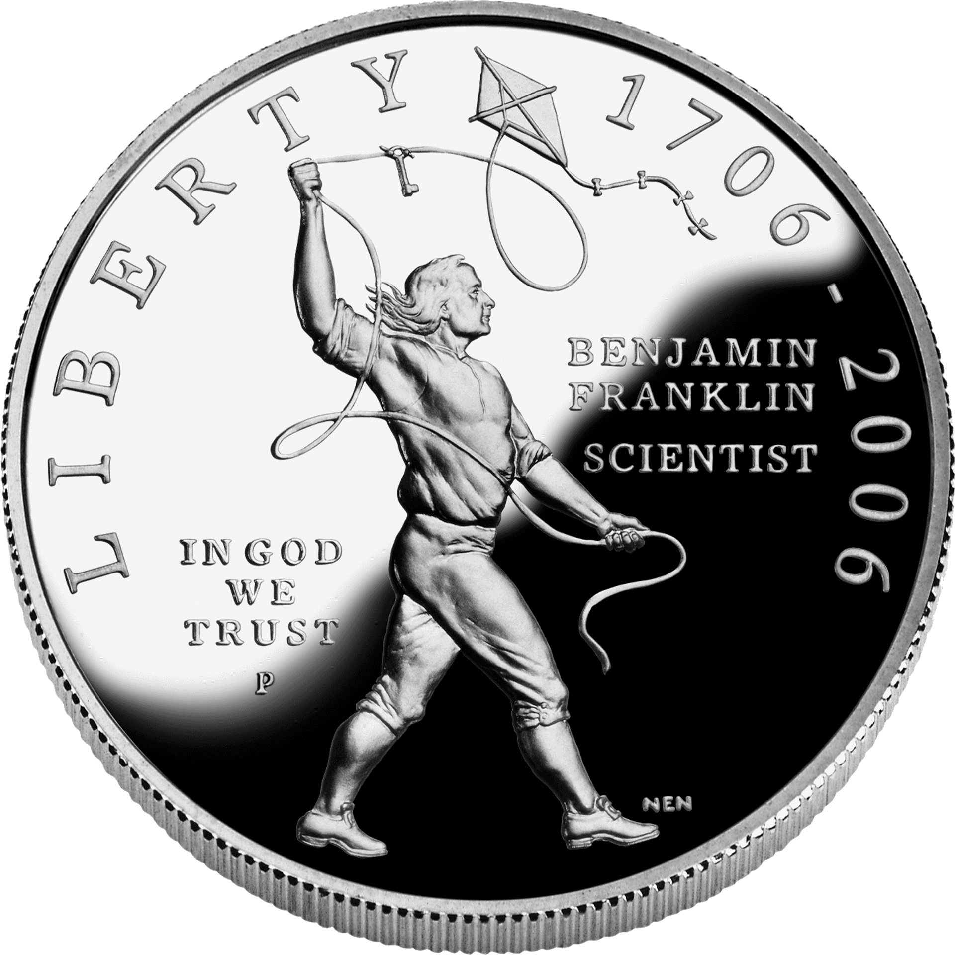 Benjamin Franklin Scientist Commemorative Coin2006 PNG Image