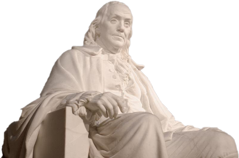 Benjamin Franklin Statue Sculpture PNG Image