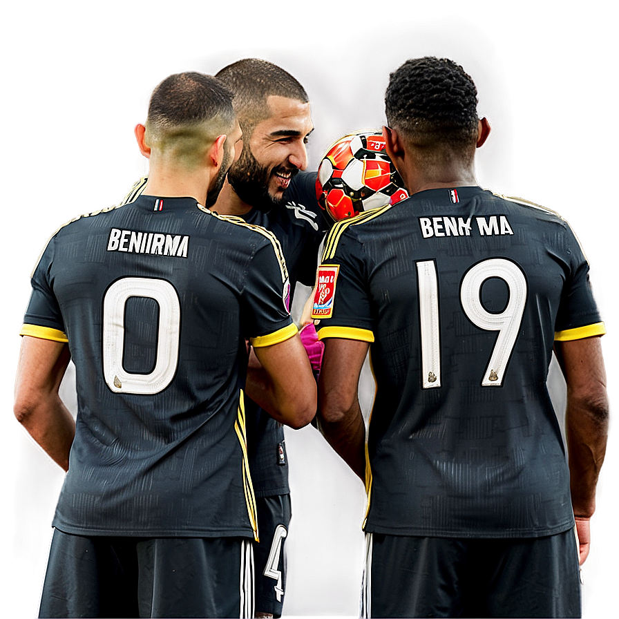 Benzema Team Huddle Png 06212024 PNG Image