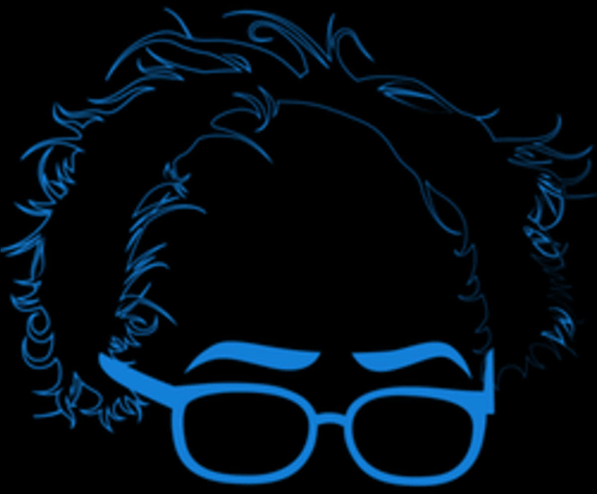 Bernie Sanders Iconic Hairand Glasses PNG Image