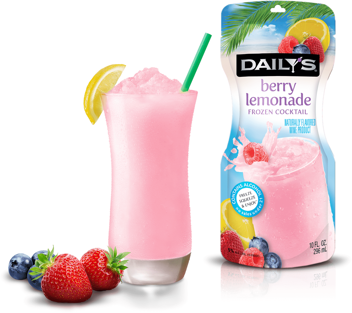 Berry Lemonade Frozen Cocktail Packaging PNG Image