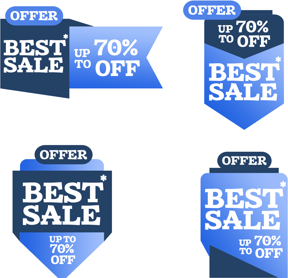 Best Sale Offer Banners Set PNG Image