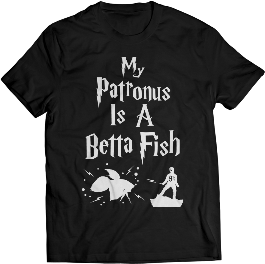 Betta Fish Patronus T Shirt Design PNG Image