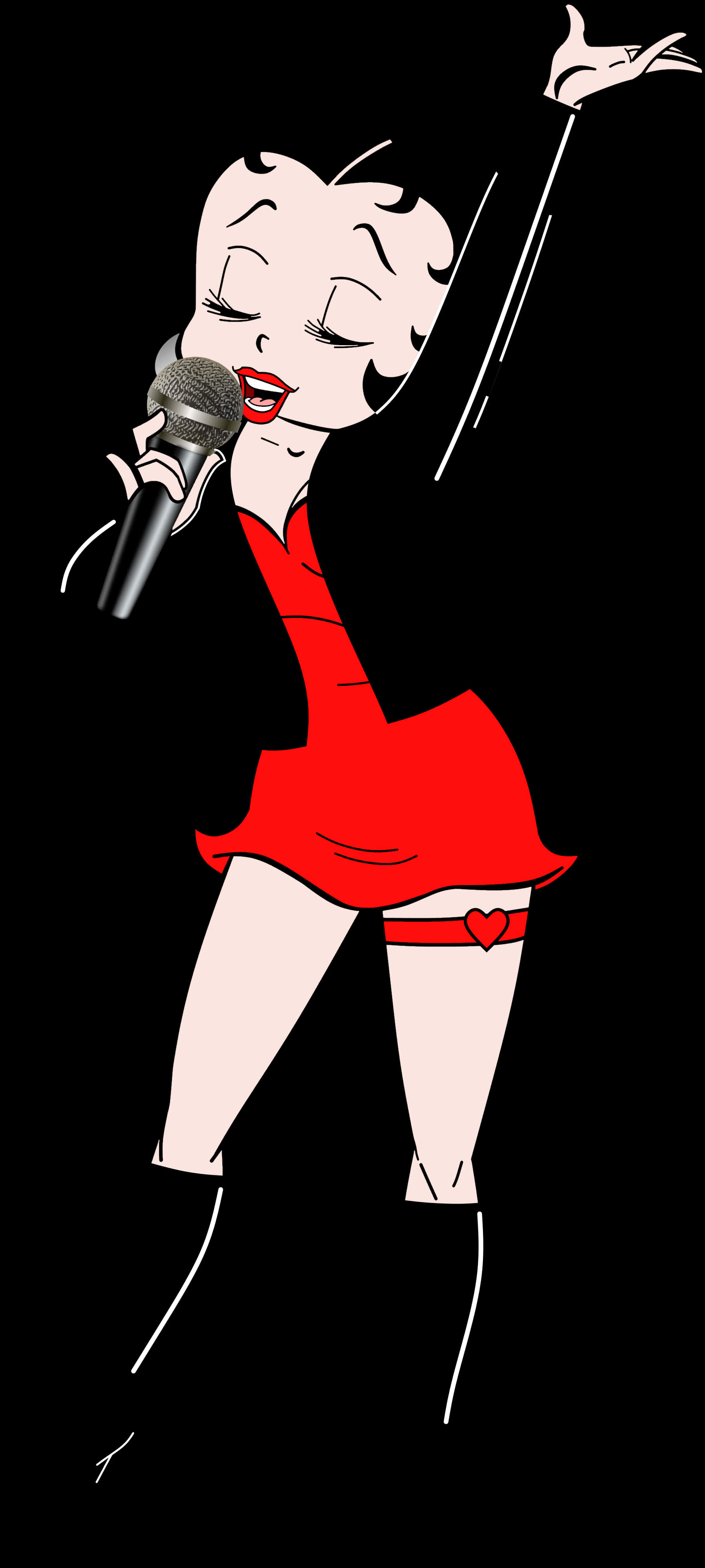 Betty Boop Singing Red Dress PNG Image