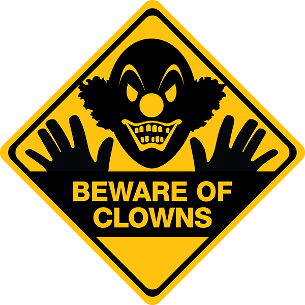 Bewareof Clowns Sign PNG Image