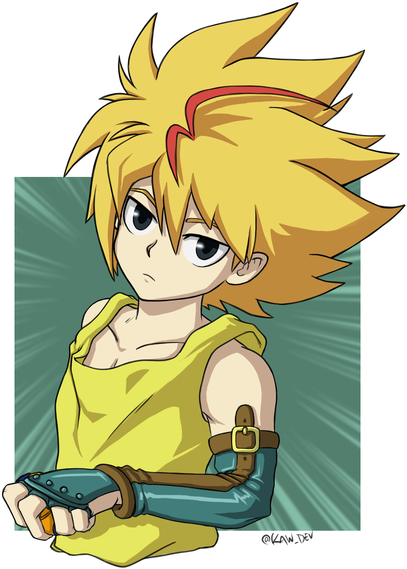 Beyblade Animated Characterwith Launcher PNG Image