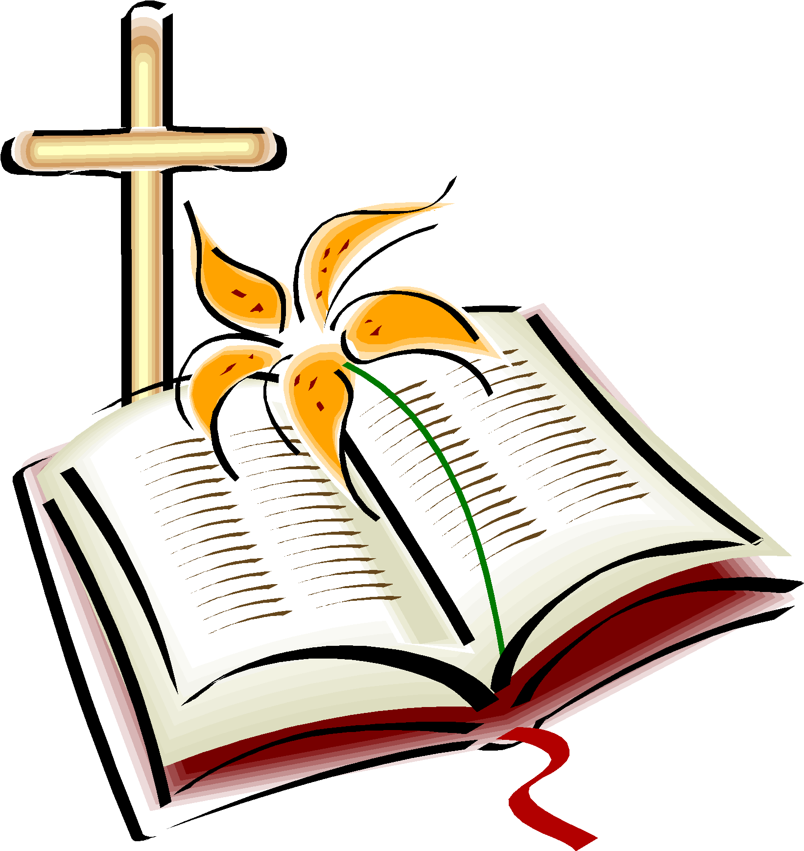 Bibleand Cross Clipart PNG Image