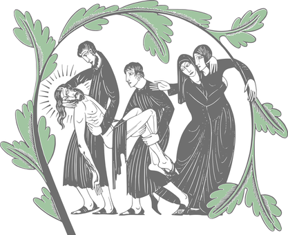 Biblical Scene Carrying Cross PNG Image