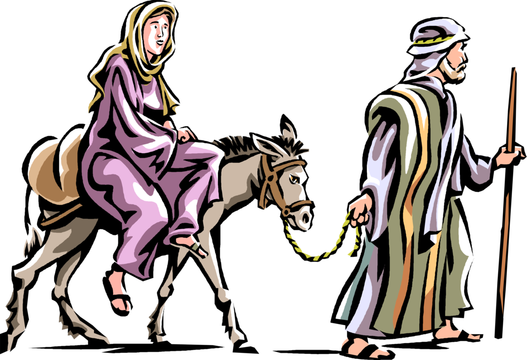 Biblical Scene Donkeyand Figures PNG Image