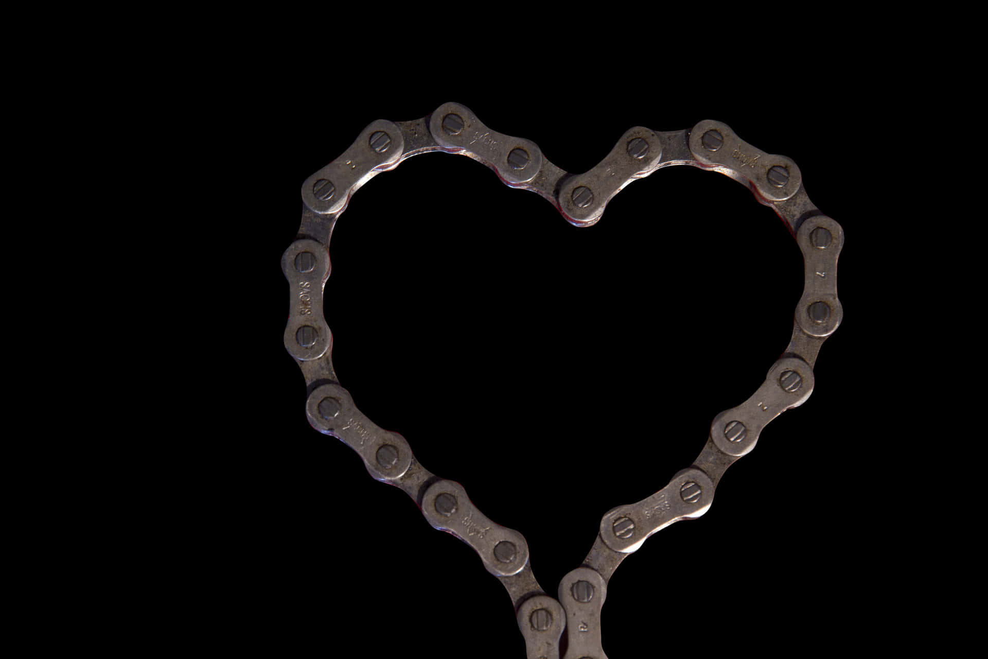 Bicycle Chain Heart Shaped Silhouette PNG Image