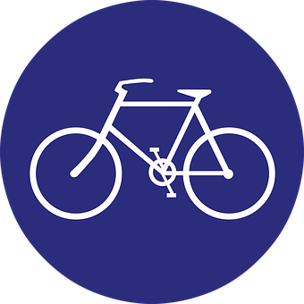 Bicycle Sign Blue Background PNG Image