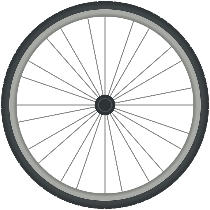 Bicycle Wheel Isolatedon Blue Background PNG Image