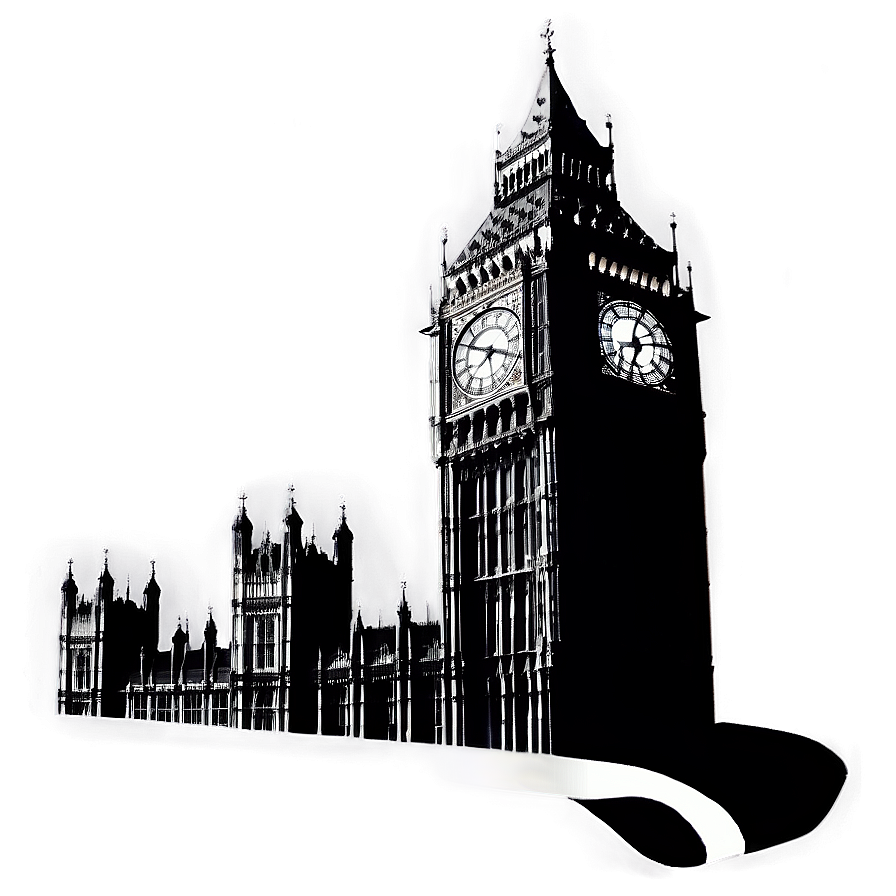 Big Ben Black And White Png Hrq PNG Image