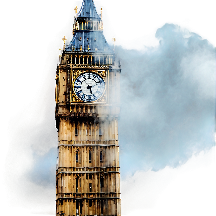 Big Ben In Fog Png Ice PNG Image