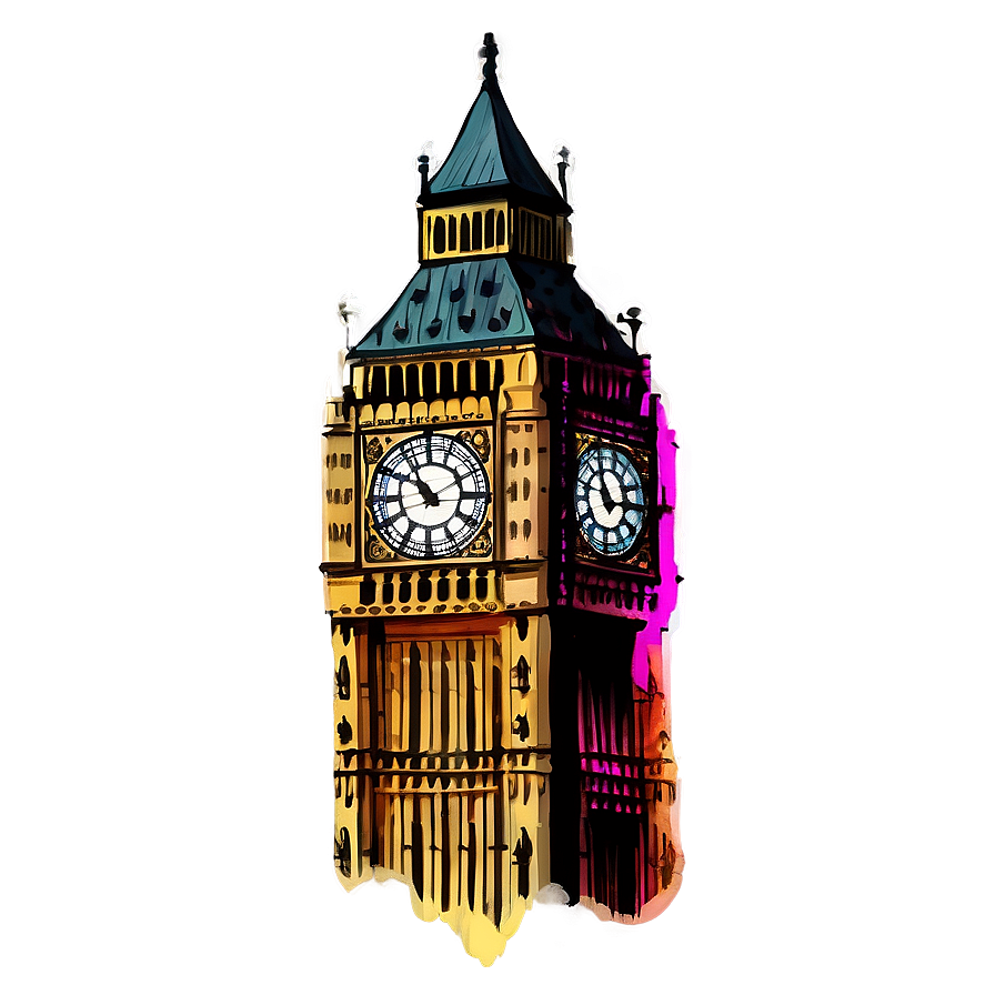 Big Ben In Watercolor Png Cxu13 PNG Image