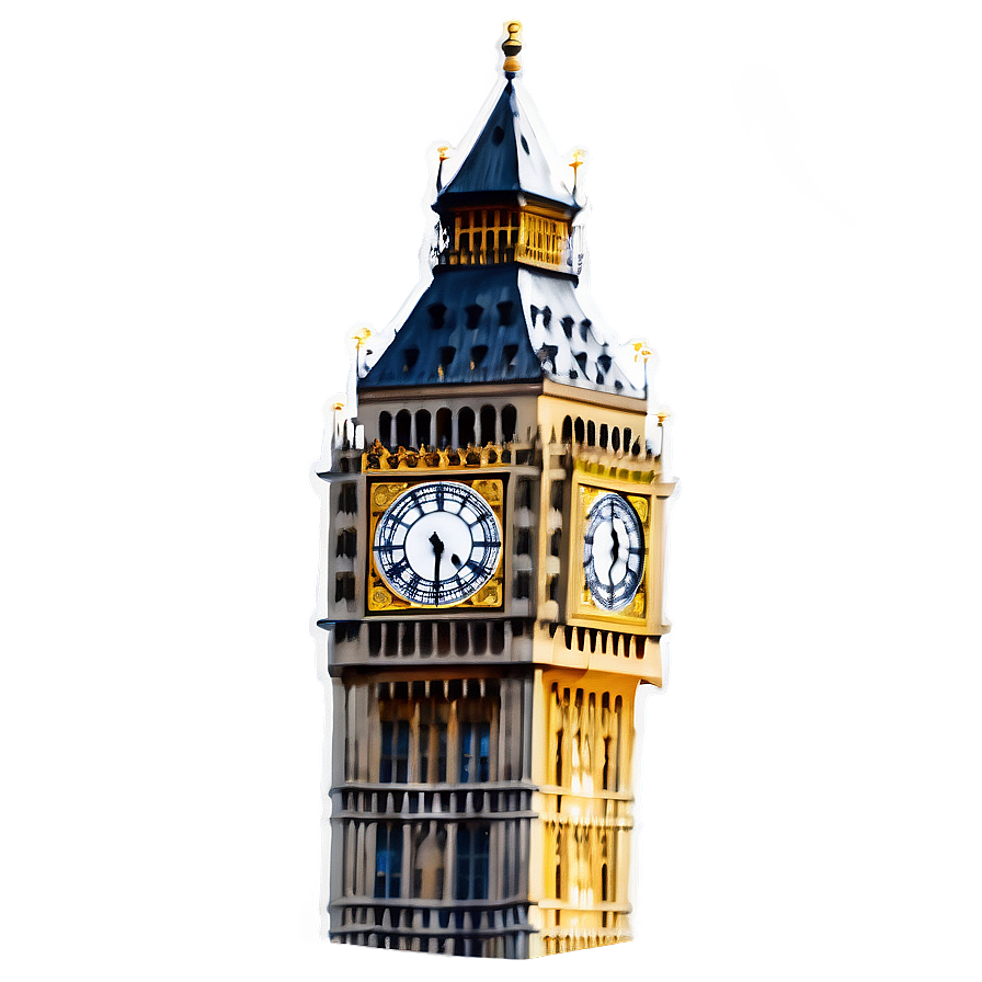 Big Ben In Watercolor Png Ghe PNG Image