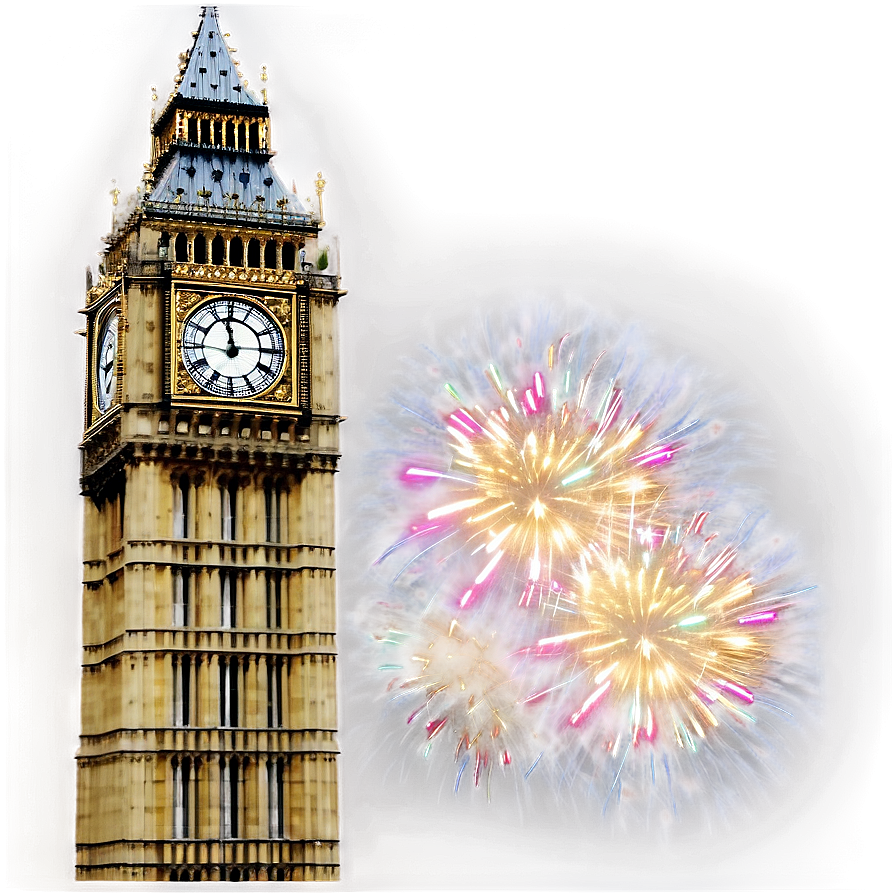 Big Ben New Year Fireworks Png Cnh PNG Image