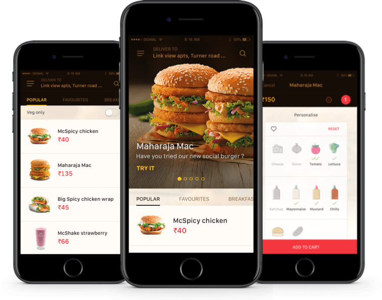 Big Mac Mobile Ordering App Screenshots PNG Image