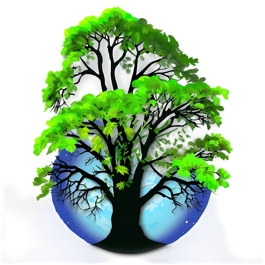 Big Tree In Moonlight Png Wco PNG Image