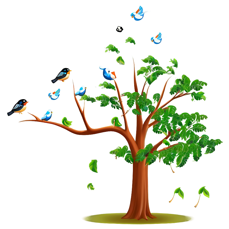 Big Tree With Birds Png 66 PNG Image