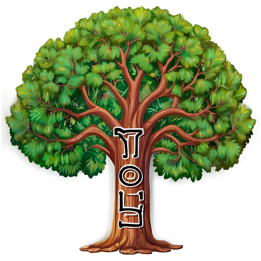 Big Tree With Carved Initials Png 06262024 PNG Image