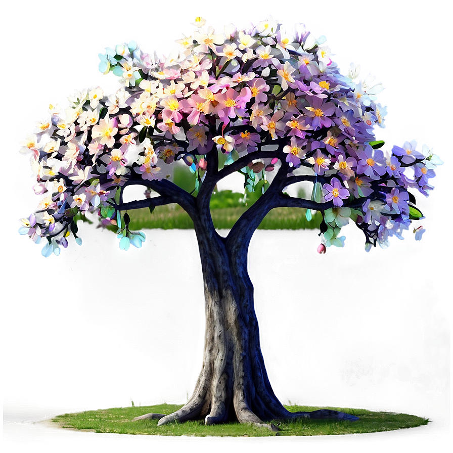 Big Tree With Colorful Flowers Png 06262024 PNG Image