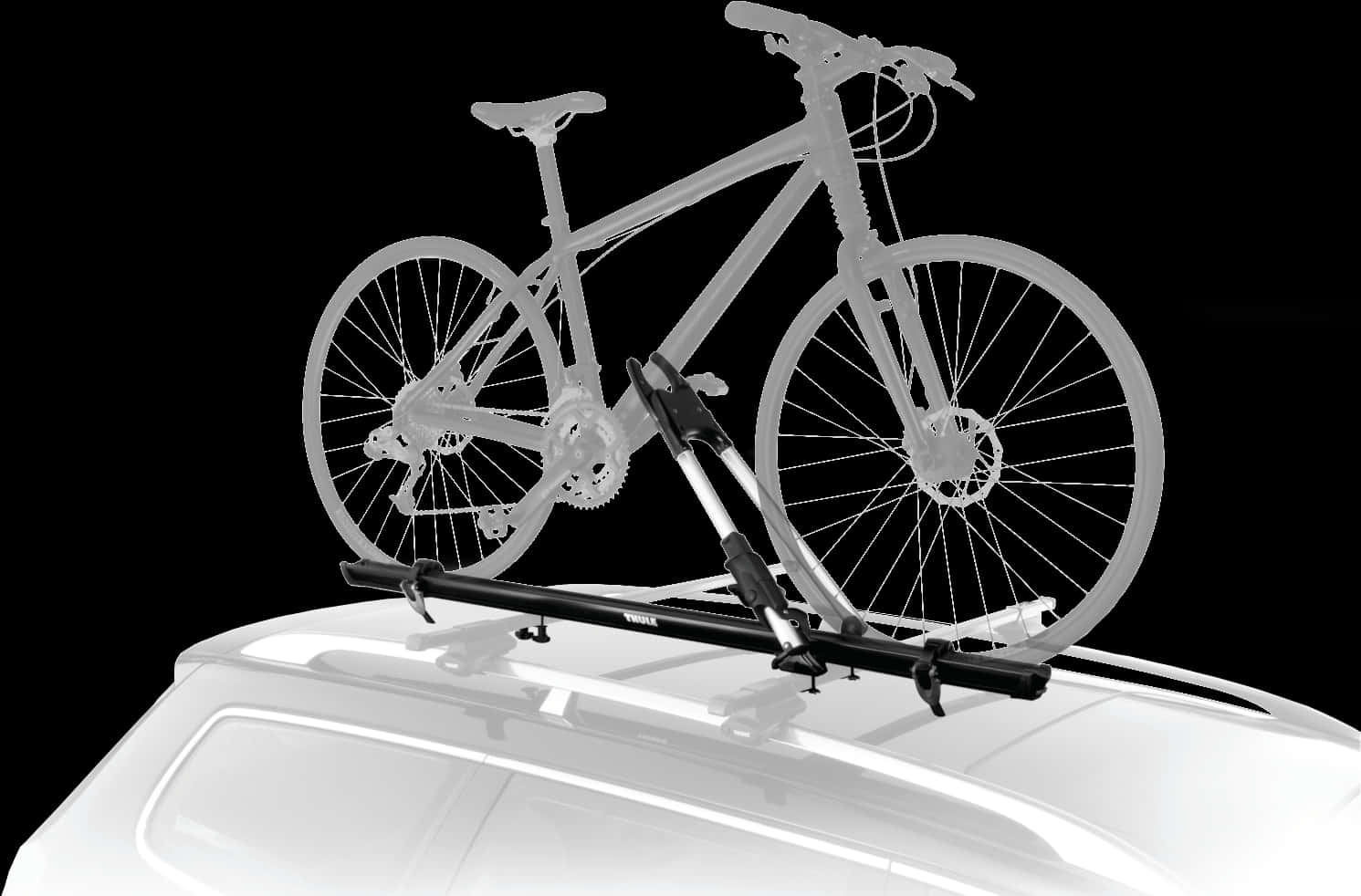 Bike Mountedon Car Roof Rack PNG Image