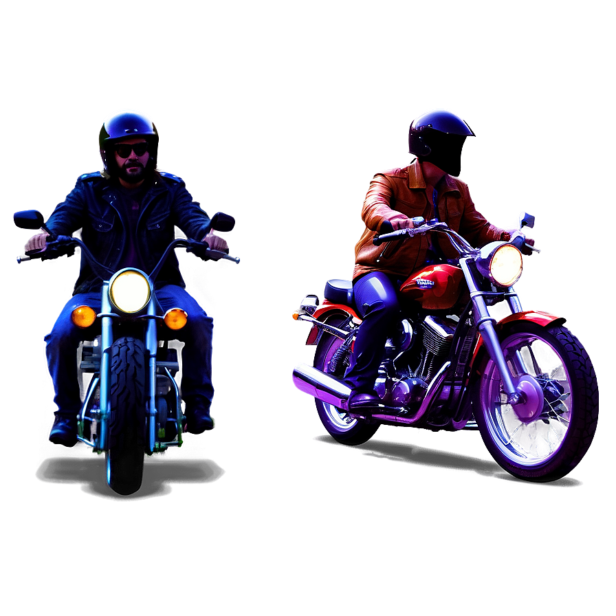 Biker Night Ride Scene Png Igb PNG Image