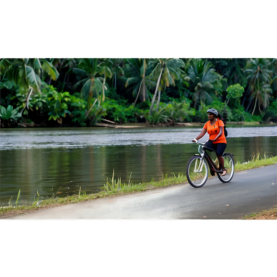 Biking Along Riverbanks Png Qjp52 PNG Image