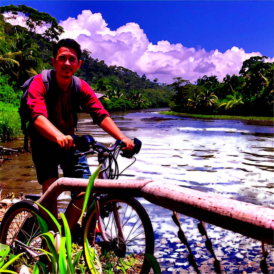 Biking Along Riverbanks Png Wiq PNG Image