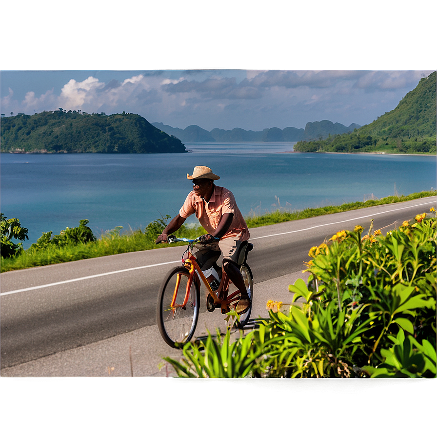 Biking Along The Coast Png Bxu76 PNG Image