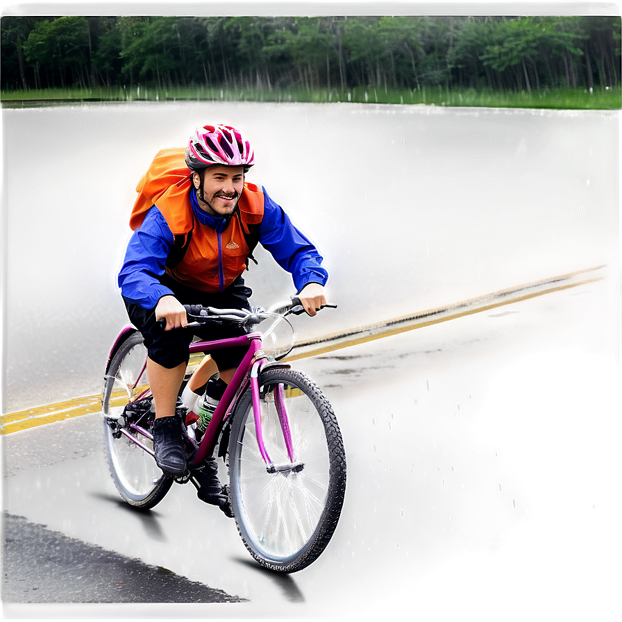 Biking In The Rain Png 06282024 PNG Image