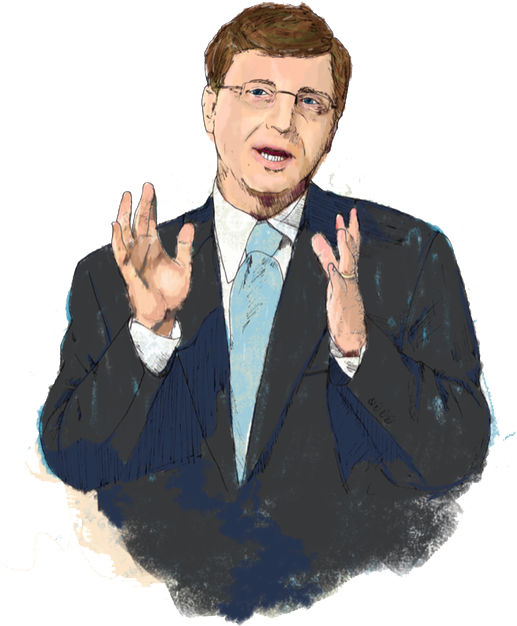 Bill Gates Illustration Speaking Gesture PNG Image