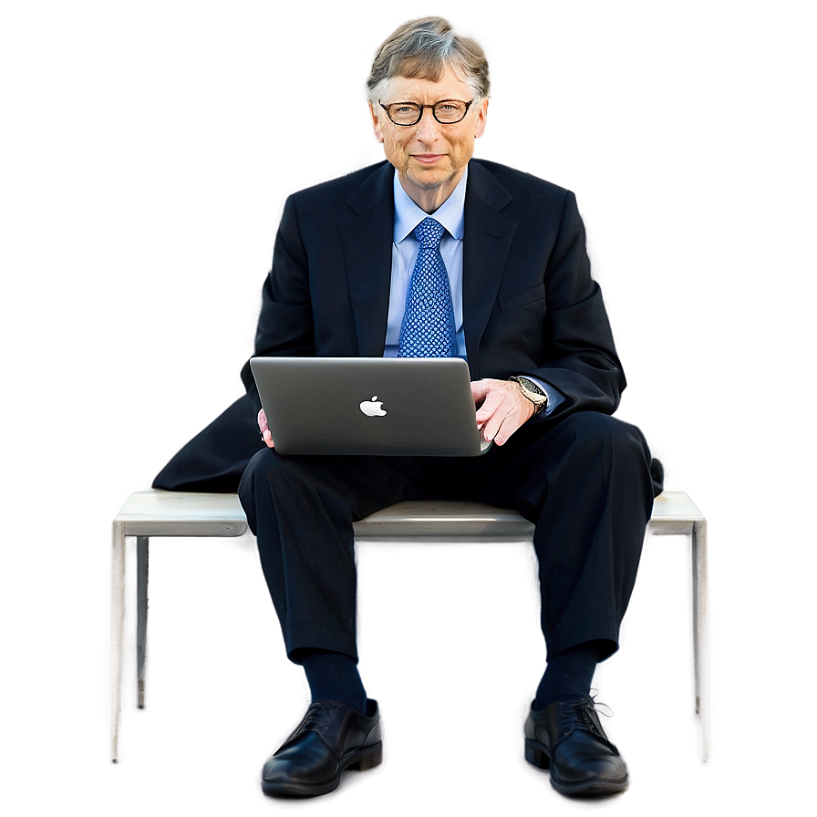 Bill Gates With Laptop Png 27 PNG Image