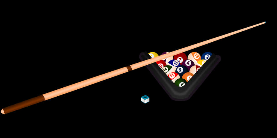 Billiard Cueand Balls Setup PNG Image