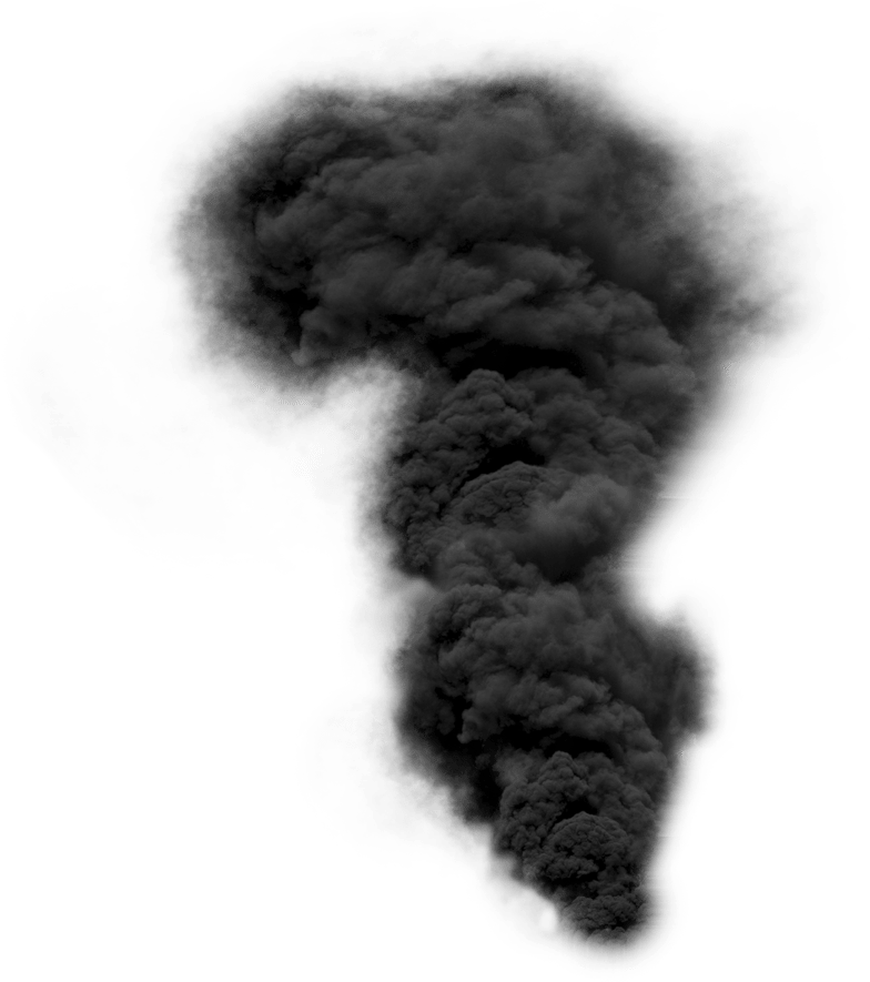 Billowing Black Smoke Plume PNG Image