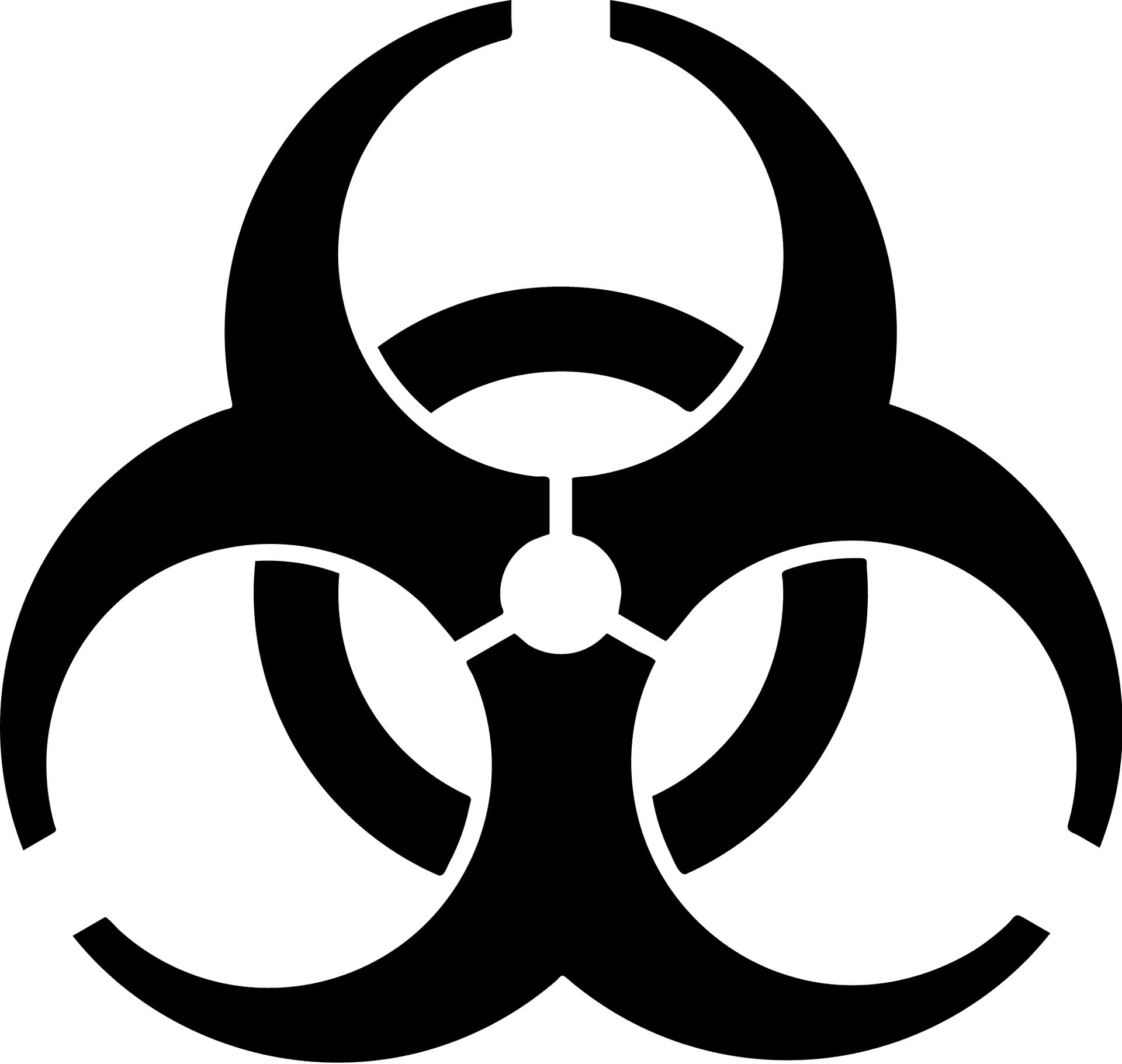 Biohazard Symbol Blackon Transparent PNG Image