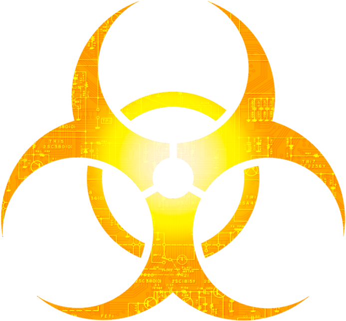 Biohazard Symbol Circuit Board Design PNG Image