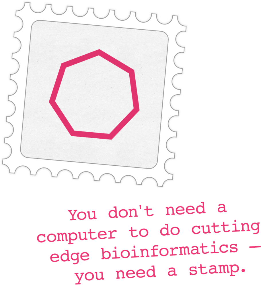 Bioinformatics Stamp Illustration PNG Image