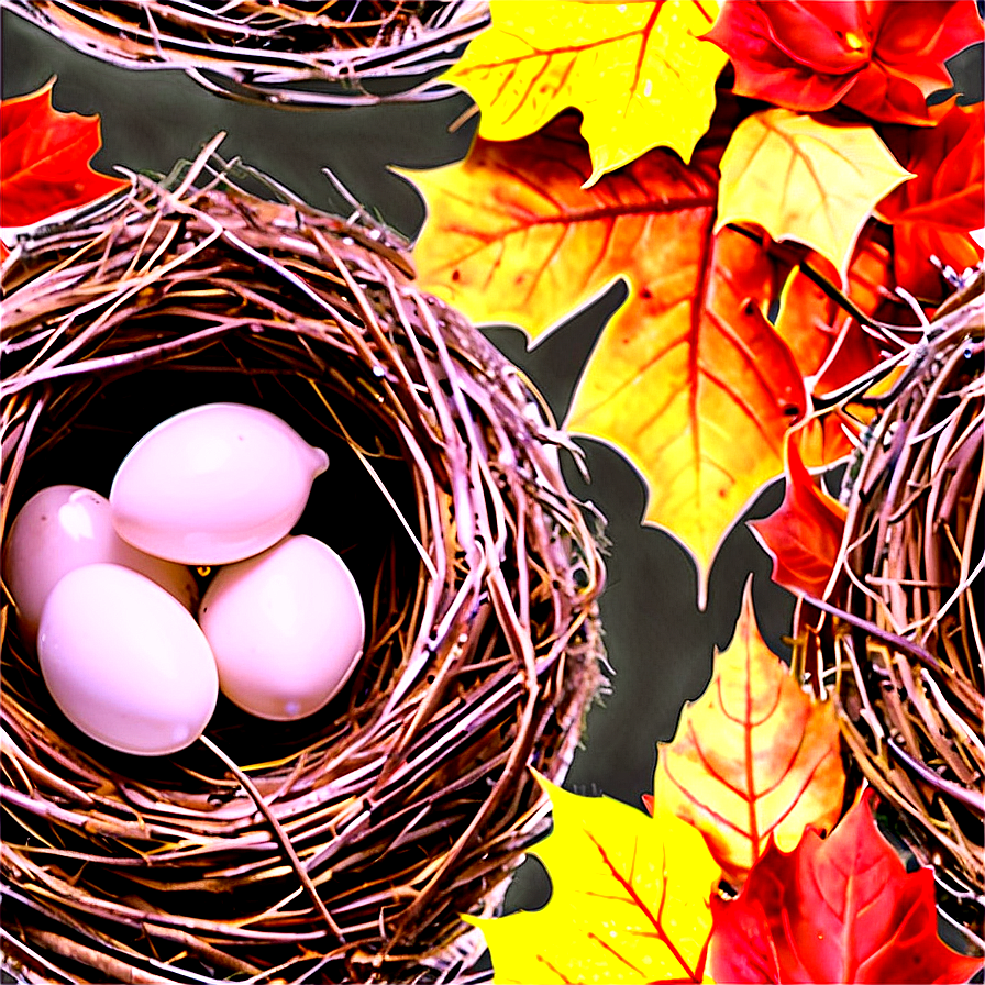 Bird Nest In Autumn Png Vxy PNG Image