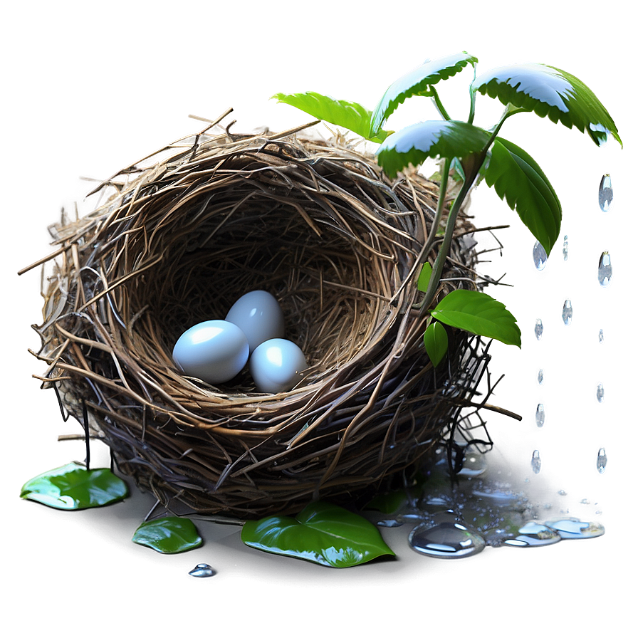 Bird Nest In Rain Png 06212024 PNG Image