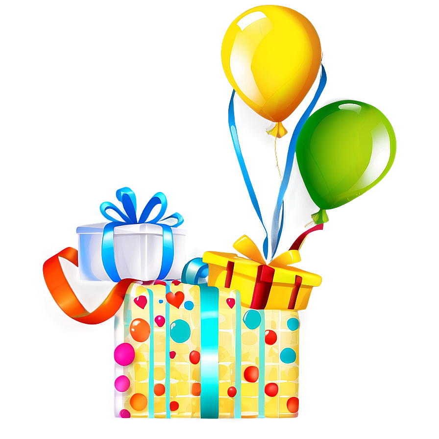 Birthday Balloon And Gifts Png Vpr15 PNG Image