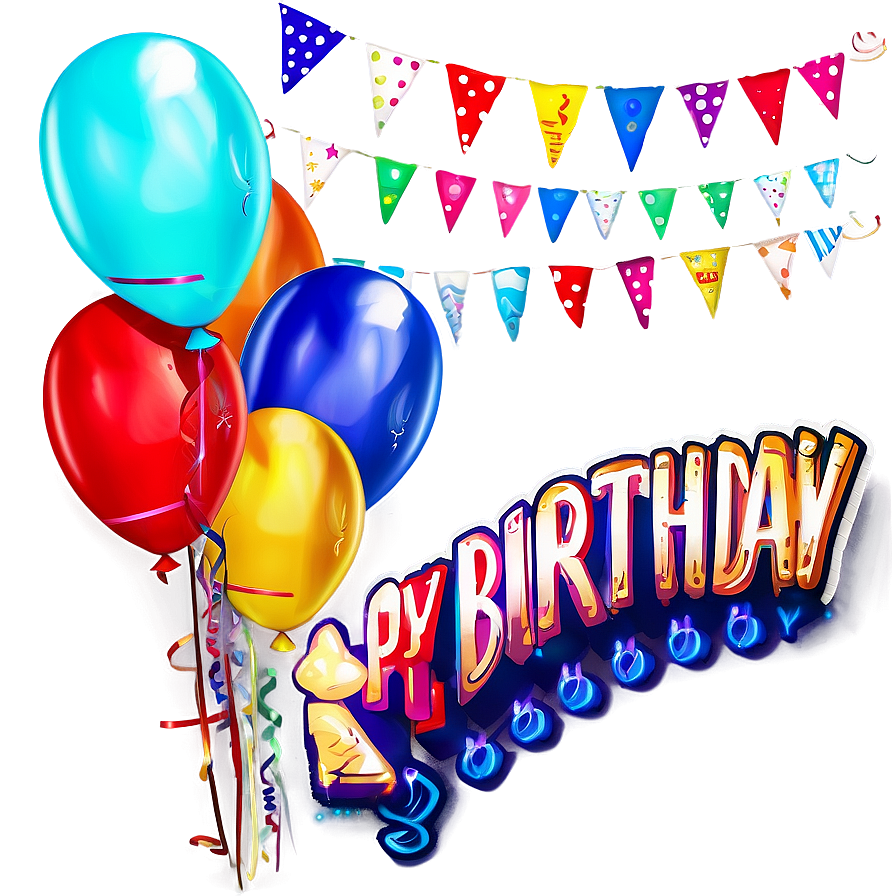 Birthday Balloon Banner Png 83 PNG Image