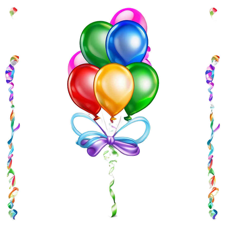 Birthday Balloon Invitation Png Sfl PNG Image