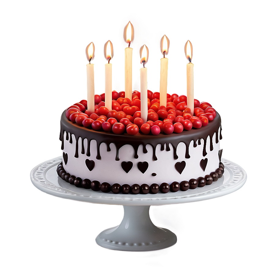 Birthday Cake With Hearts Png 05042024 PNG Image