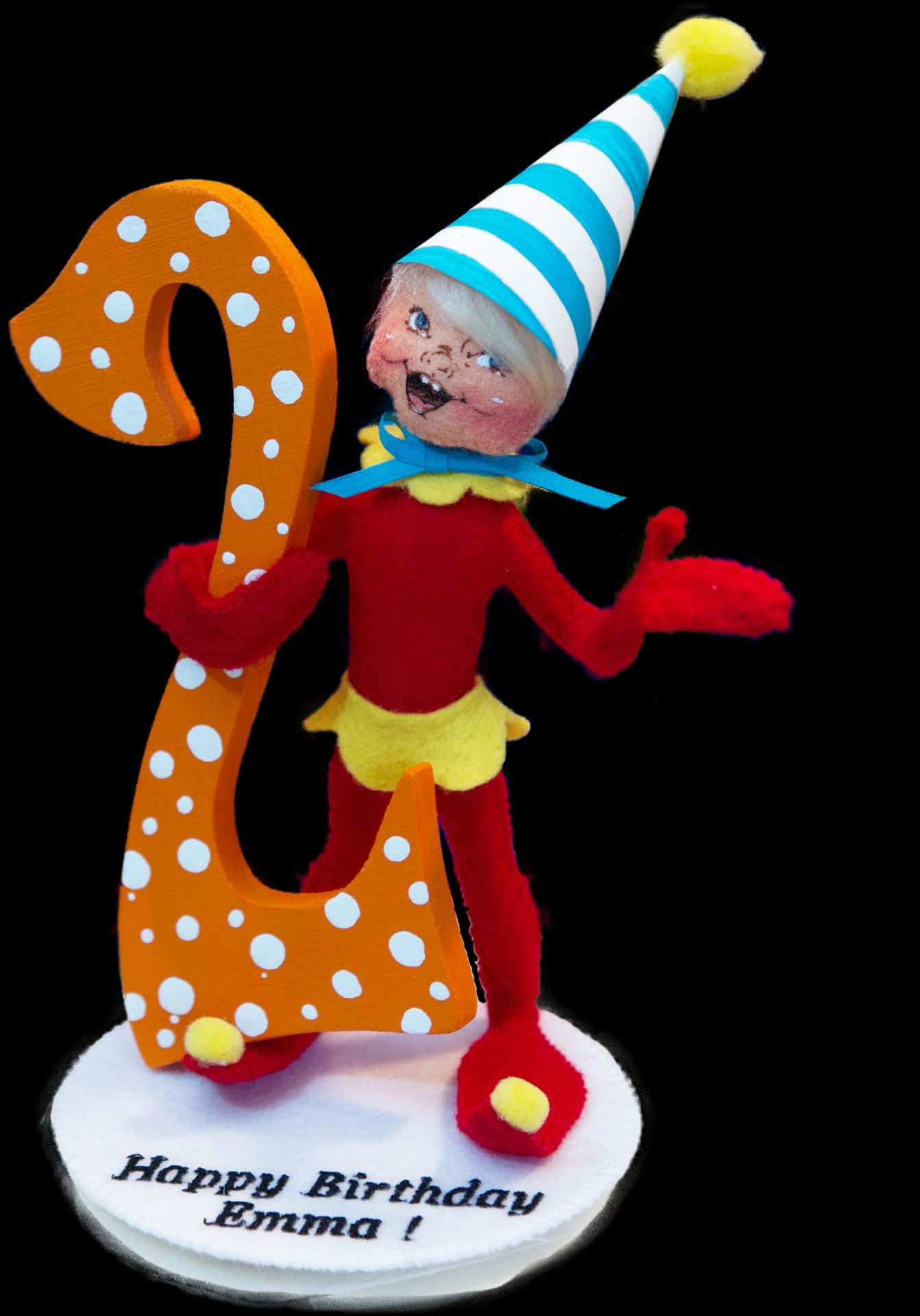 Birthday Clown Figurinewith Hat PNG Image