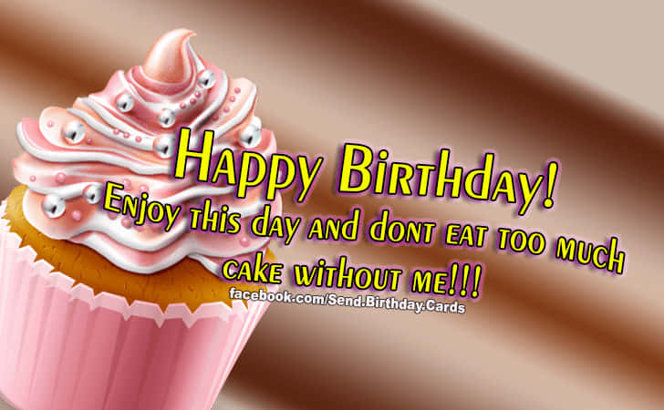 Birthday Cupcake Greeting Card PNG Image