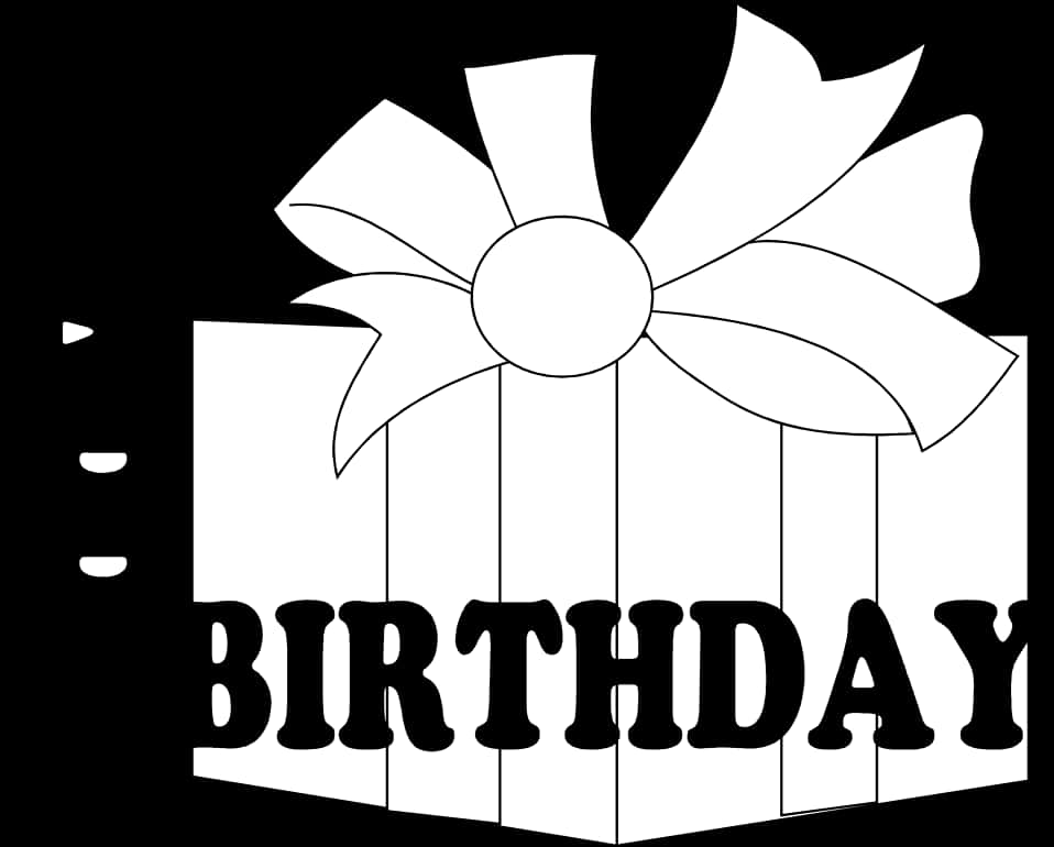 Birthday Gift Box Outline PNG Image